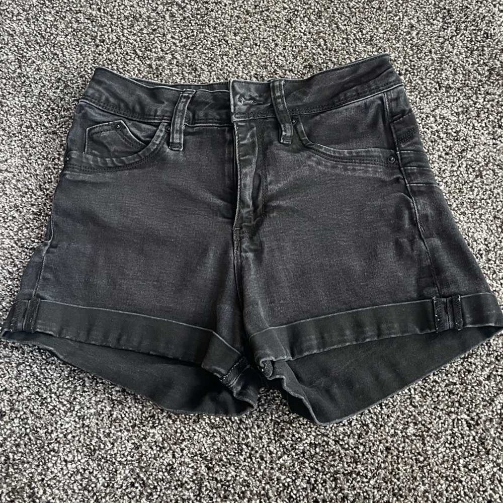 Black jean shorts